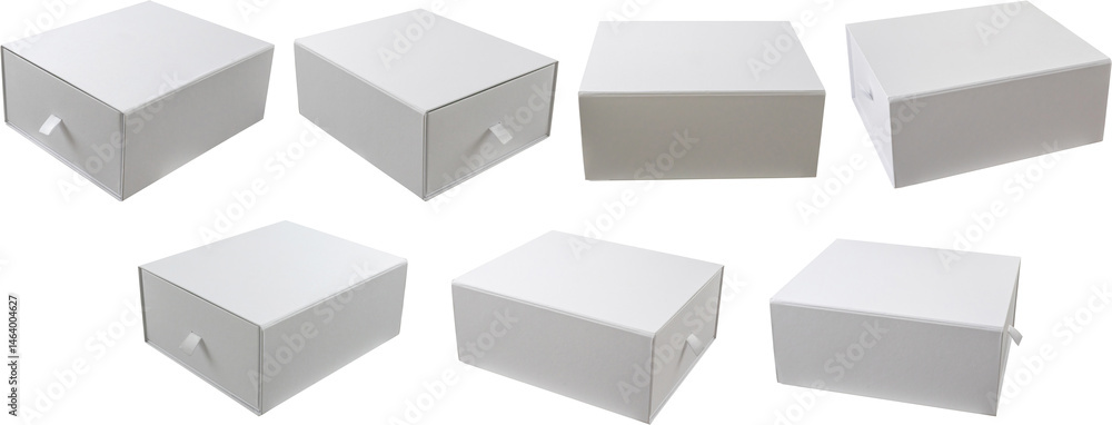 Mockup white box set isolated on white background Mockup white box set isolated on white background