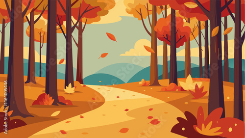 The sound of crunching leaves underfoot is the only disturbance in this peaceful forest a perfect retreat for embracing the beauty of fall.