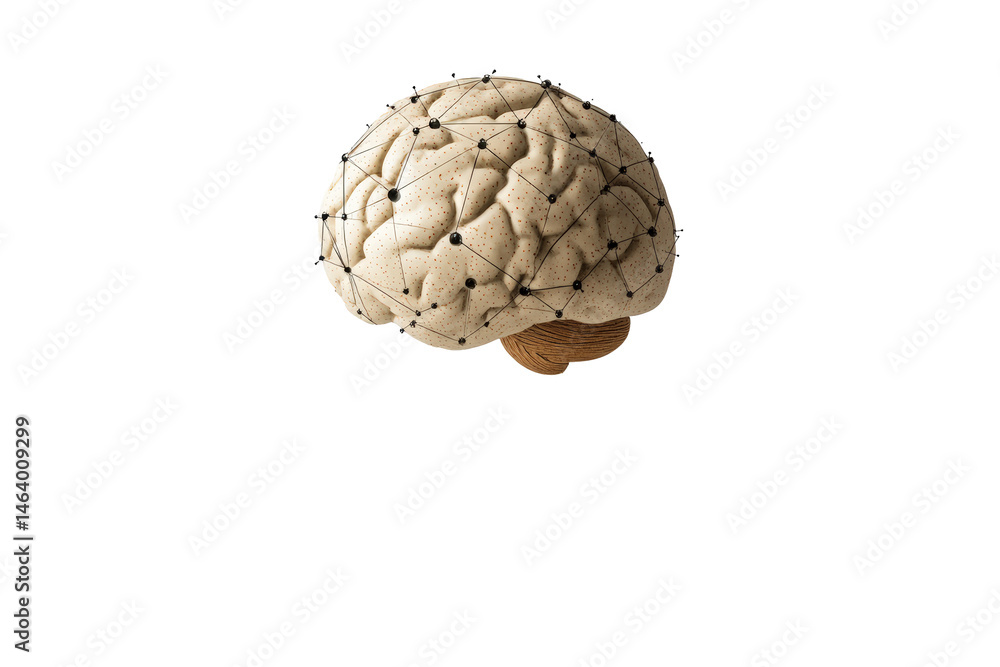 Obraz premium Isolated Connected Brain Structure Network Illustration