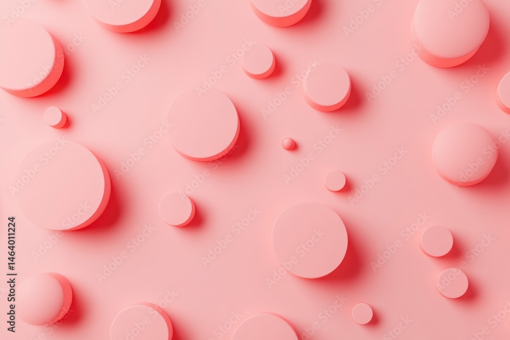 Pastel Pink Cylinders: A Minimalist Abstract Composition Pastel Pink Cylinders: A Minimalist Abstract Composition