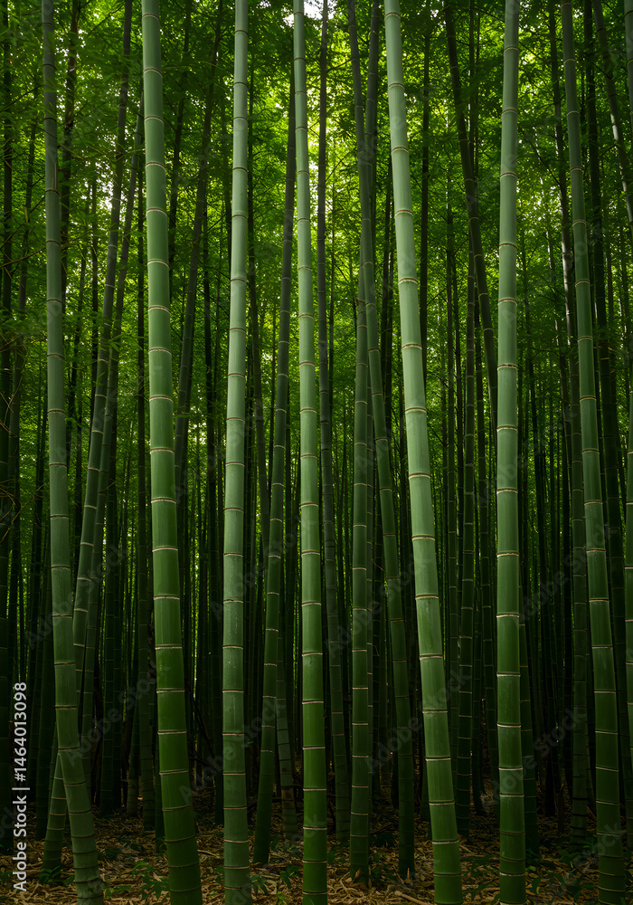 Photo Of Dense Green Bamboo Forest With Sunlight Penetrating Through Photo Of Dense Green Bamboo Forest With Sunlight Penetrating Through