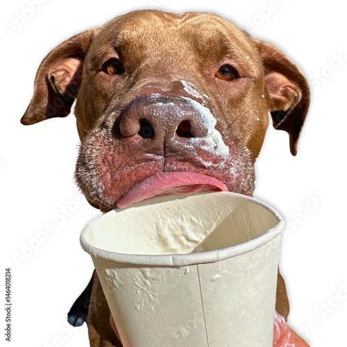 Wallpaper Mural Sweet Finish: Pit Mix Dog Licks Puppachino Cup Clean.. Torontodigital.ca