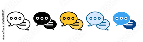 Speech Bubble Icon Set Multiple Style Collection
