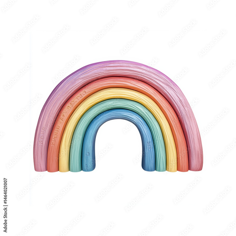 Obraz premium Pastel Rainbow Wooden Arch Toy for Children's Play and Development