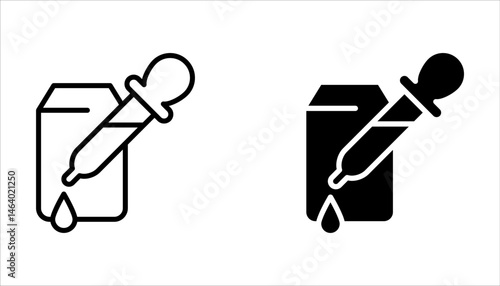 Dropper icon set. Pipette signs collection on white background