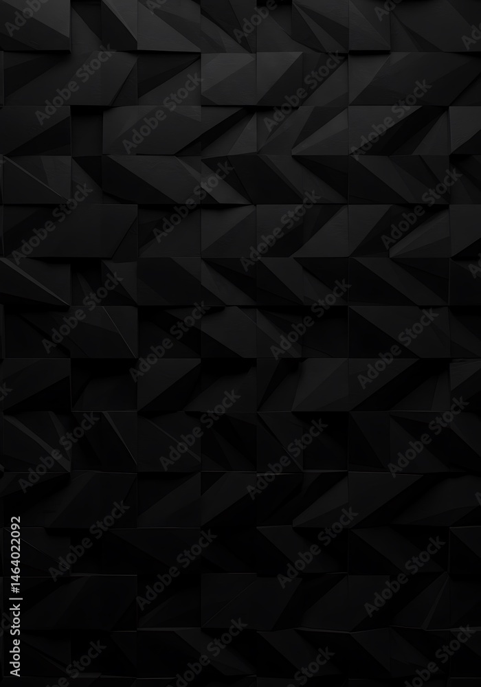 Fototapeta premium Abstract Dark Geometric Pattern, Black 3D Texture Background