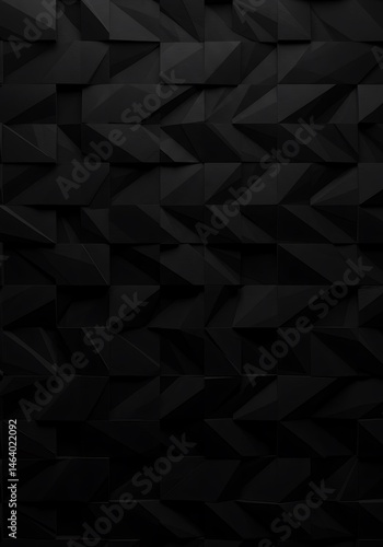 Abstract Dark Geometric Pattern, Black 3D Texture Background