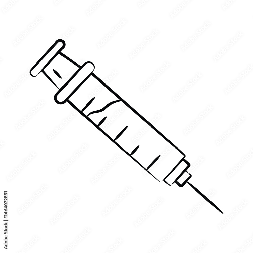 Grab this handy hand drawn icon of vaccine syringe Grab this handy hand drawn icon of vaccine syringe