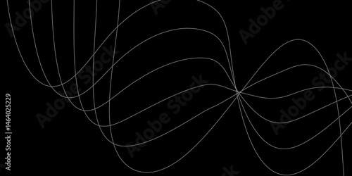 Abstract Black background with a glowing abstract waves. Abstract wave element for design. Digital frequency track equalizer, Futuristic background design. Long exposure, Light painting photography.