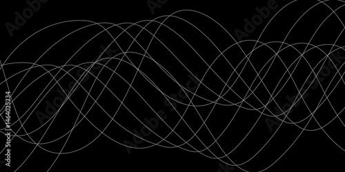 Abstract Black background with a glowing abstract waves. Abstract wave element for design. Digital frequency track equalizer, Futuristic background design. Long exposure, Light painting photography.