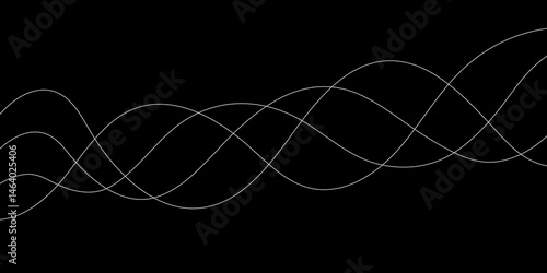Abstract Black background with a glowing abstract waves. Abstract wave element for design. Digital frequency track equalizer, Futuristic background design. Long exposure, Light painting photography.