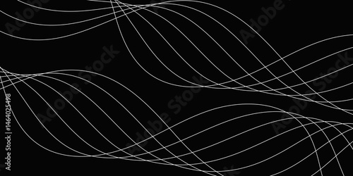 Abstract Black background with a glowing abstract waves. Abstract wave element for design. Digital frequency track equalizer, Futuristic background design. Long exposure, Light painting photography.