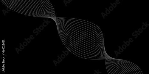 Abstract Black background with a glowing abstract waves. Abstract wave element for design. Digital frequency track equalizer, Futuristic background design. Long exposure, Light painting photography.