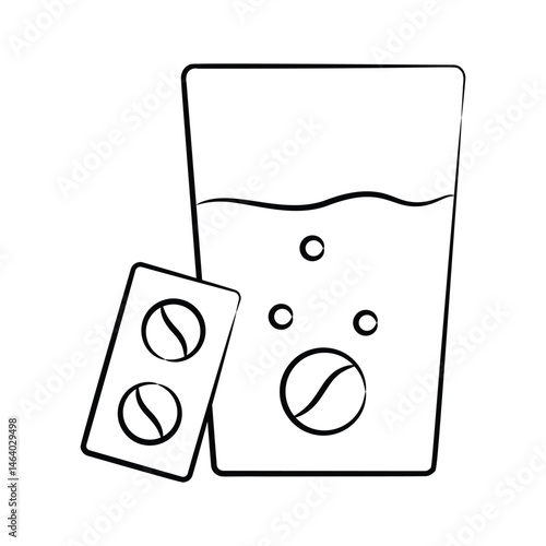 Effervescent tablet hand drawn icon is ready for premium download