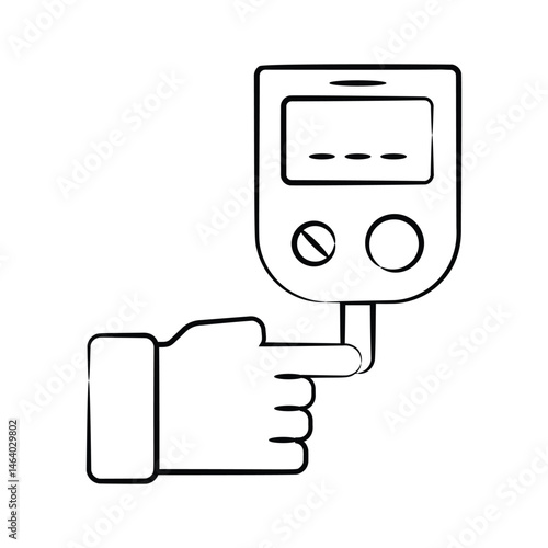 A handy hand drawn style icon of diabetes test