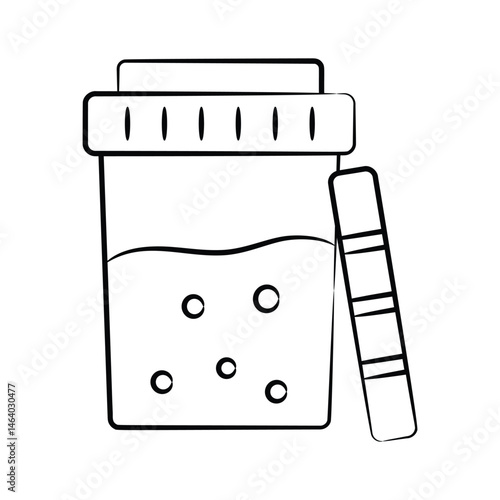 A drawing style icon showing urine test container