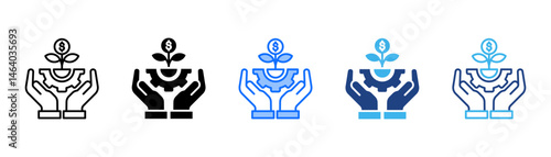 Prosperity Icon Set With Multiple Style Collection 