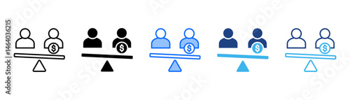 Inequality Icon Set With Multiple Style Collection 