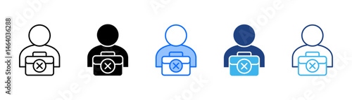 Unemployment Icon Set With Multiple Style Collection 