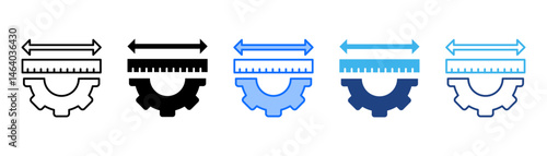 Measurement Icon Set With Multiple Style Collection 
