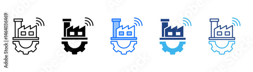 Industry  Icon Set With Multiple Style Collection 