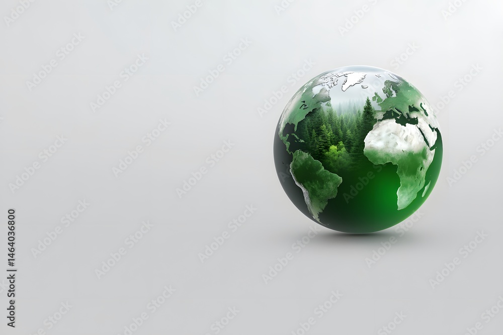 Green Earth Globe Showing Lush Forests and Environmental Conservation Green Earth Globe Showing Lush Forests and Environmental Conservation