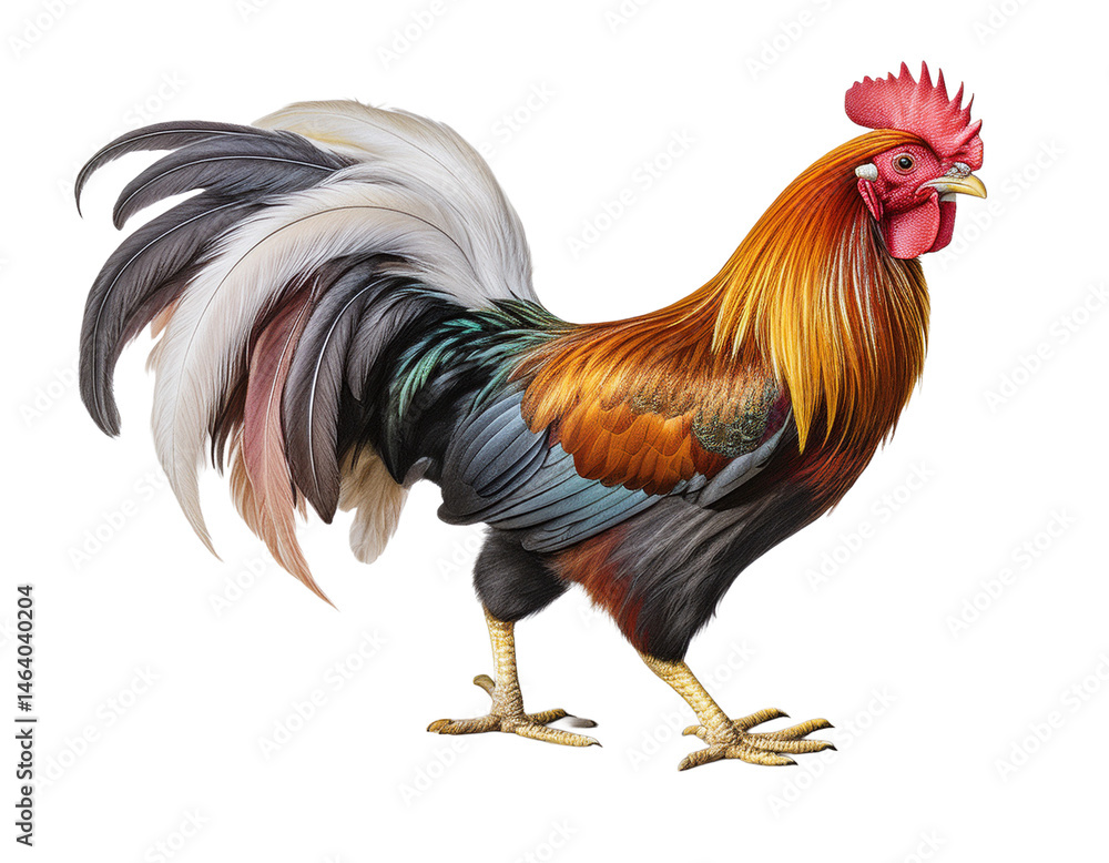 Fototapeta premium Majestic Rooster with Vibrant Feathers