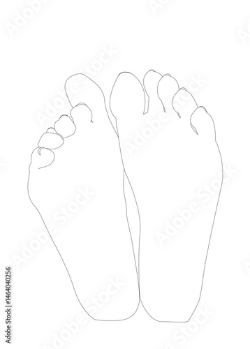 Draw of crossed bare feet sole