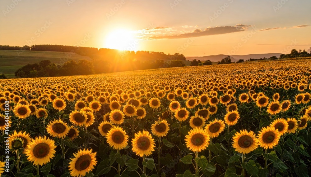 Obraz premium Sunflower Field at Sunset