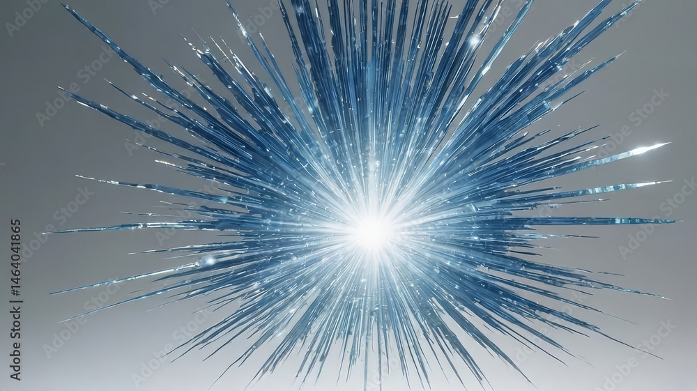 Naklejka premium Vibrant Blue Energy Burst on Light Gradient Background – Dynamic Abstract Concept