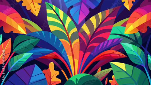 The vibrant leaves of the canopy seem to glow with their own inner light showcasing a rainbow of hues that rival any artists palette.