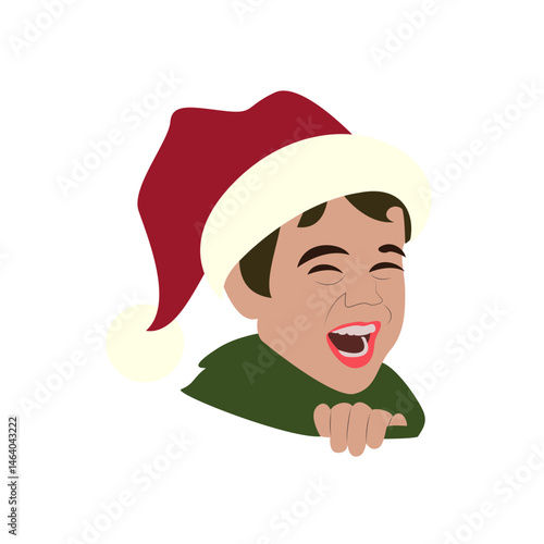 Laughing Christmas Elf Boy Digital Art