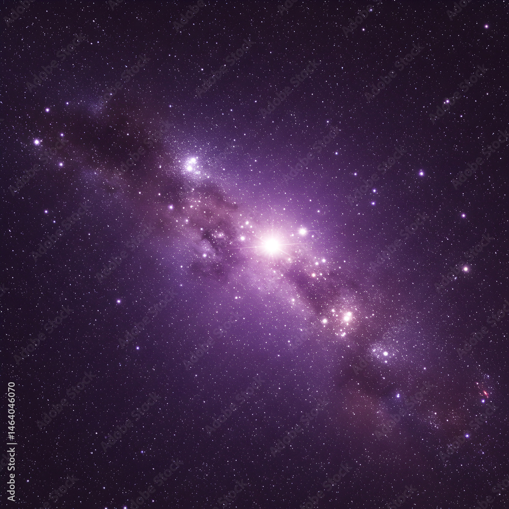 Fototapeta premium Purple Galaxy Illustration Shows Stars Nebula And Cosmic Atmosphere