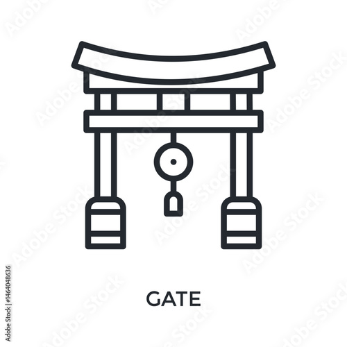 Gate Icon Outline Style. Vector Illustration For Graphic Design