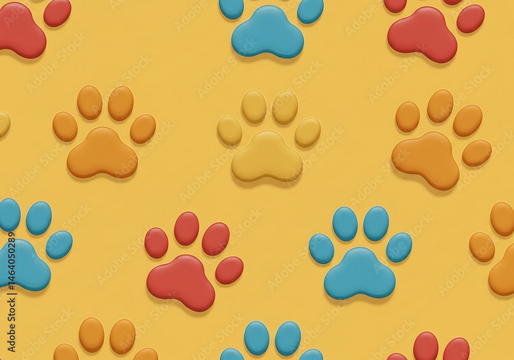 Fototapeta premium A Rainbow of Paws