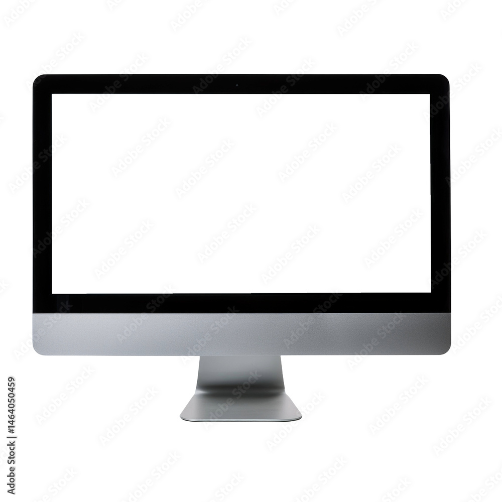 Naklejka premium écran d'ordinateur vide isolé sur fond blanc