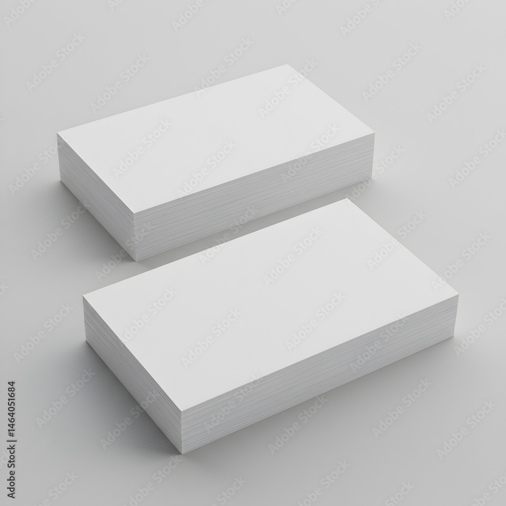 Realistic 3D Render of White Business Cards Stacked on a Clean Surface Realistic 3D Render of White Business Cards Stacked on a Clean Surface