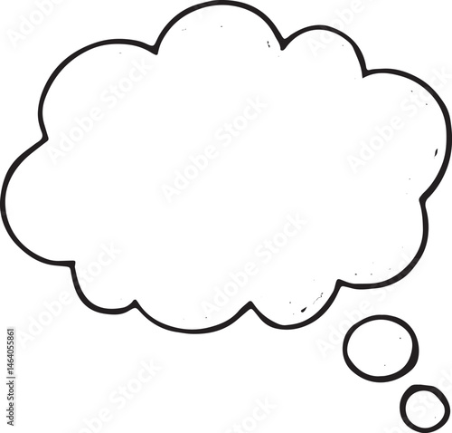 A cloud-shaped thought bubble, perfect for indicating thinking or inner monologue in comics and illustrations