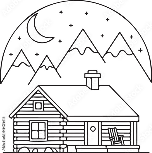 A winter cottage illustration shows a cozy home with a snowy roof in a woodland estate