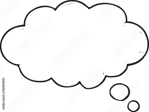 A cloud-shaped thought bubble, perfect for indicating thinking or inner monologue in comics and illustrations