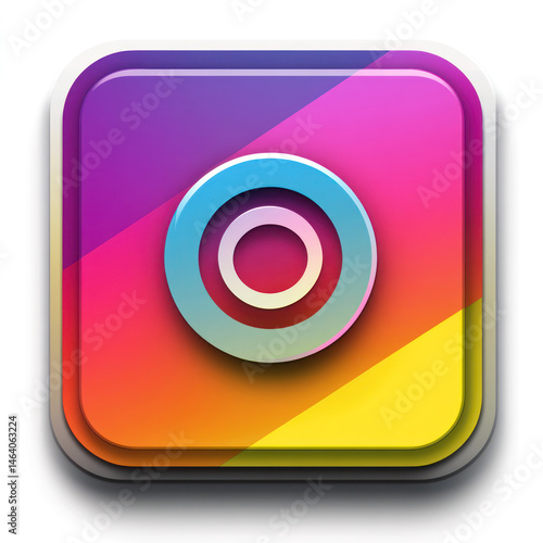 camera icon on round internet button