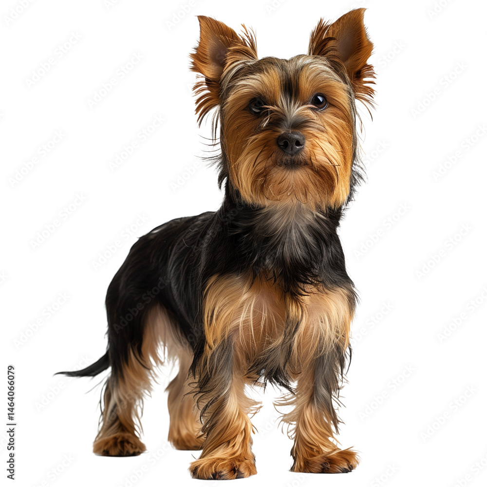 Yorkshire Terrier Dog Isolated on Transparent Background. PNG. Generated AI. Yorkshire Terrier Dog Isolated on Transparent Background. PNG. Generated AI.