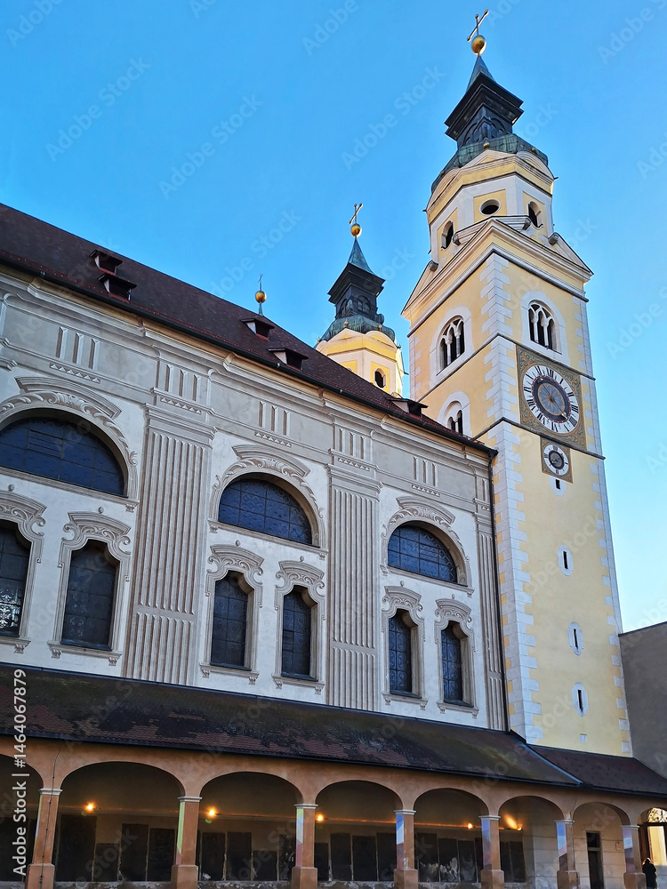 Naklejka premium The Cathedral of Brixen is in the city of Brixen, South Tyrol, Italy. Vertical.