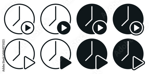 Video duration time icon. Illustration vector