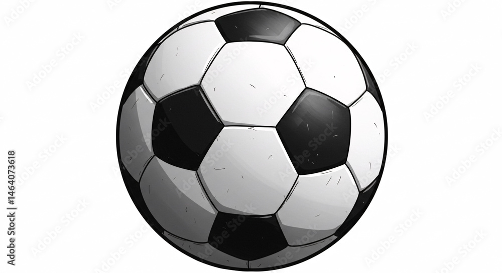 Fototapeta premium Classic Black and White Soccer Ball Illustration