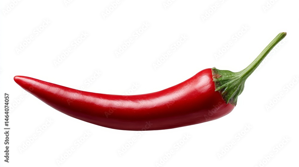 Vibrant red pepper isolated on white, a detailed studio photograph of fresh produce Vibrant red pepper isolated on white, a detailed studio photograph of fresh produce