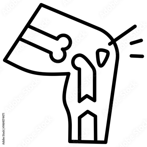 Bone Fracture line icon