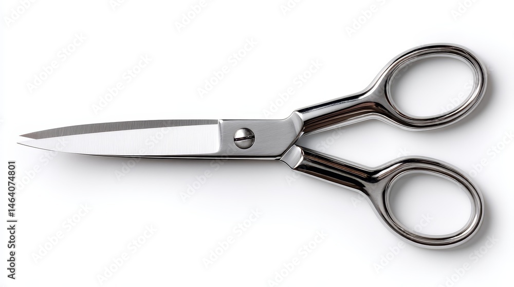 Sharp scissors isolated on white, a detailed closeup of cutting tool Sharp scissors isolated on white, a detailed closeup of cutting tool