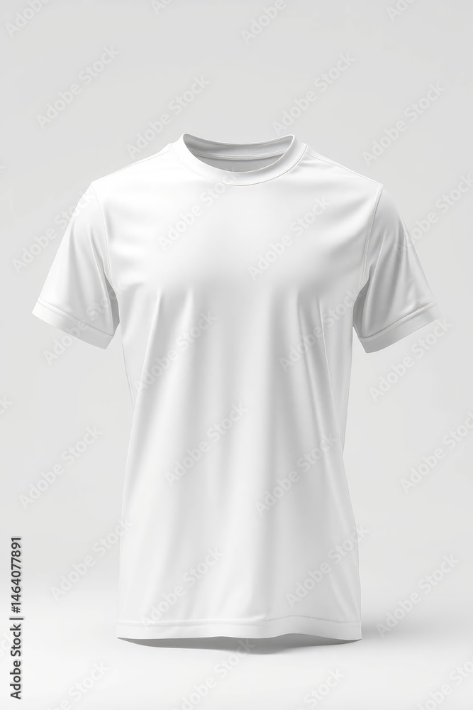 Isolated White T-shirt Mock Up on Neutral Background for Design Display Isolated White T-shirt Mock Up on Neutral Background for Design Display