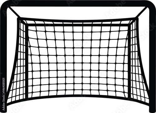 Soccer Goal net black  silhouette vector on white background